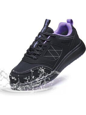 Women's Black Purple Faux Leather Comfortable Durable  Oil Resistant Sneakers